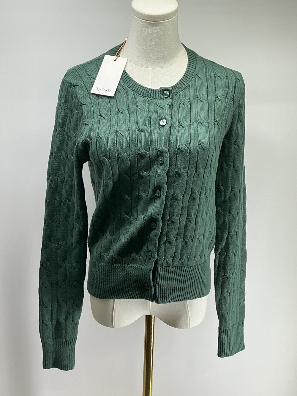 100% Organic Cotton Cable Crew Cardigan